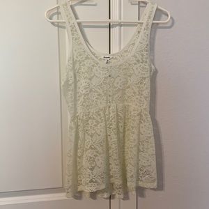 See through, flower tank top